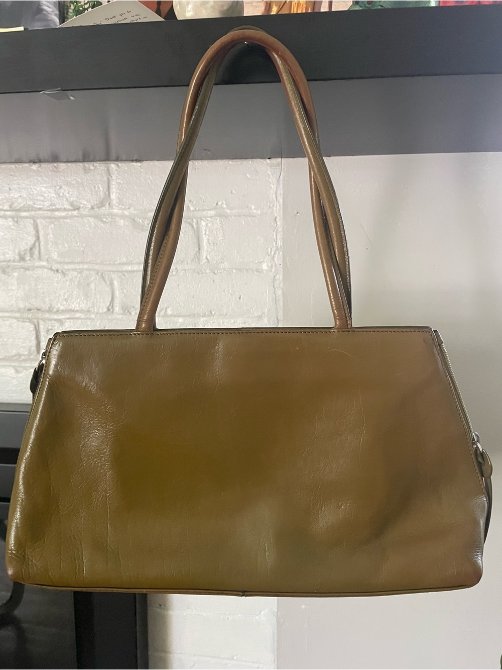 Hobo International Olive Brown Leather Shoulder Bag - Women